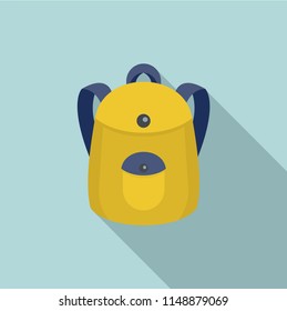 School backpack icon. Flat illustration of school backpack vector icon for web design