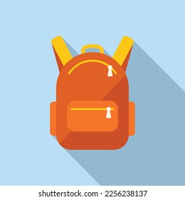 School backpack icon flat vector. Paper form. Exam test
