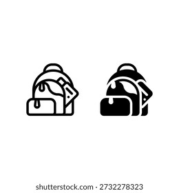ícone e ilustração da mochila da escola
