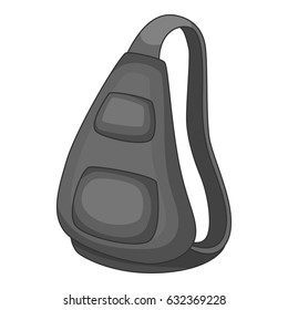 School backpack icon in monochrome style isolated on white background vector illustration