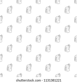 School backpack icon in outline style isolated on white background vector illustration