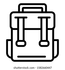 School backpack icon. Outline school backpack vector icon for web design isolated on white background