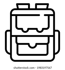 School backpack icon. Outline School backpack vector icon for web design isolated on white background