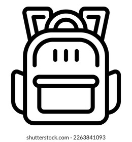 School backpack icon outline vector. Safety child. Safe return