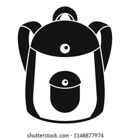 School backpack icon. Simple illustration of school backpack vector icon for web design isolated on white background