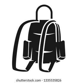School backpack icon. Simple illustration of school backpack vector icon for web design isolated on white background