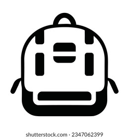 Icono de mochila escolar. Ilustración simple
