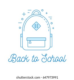 School backpack illustration, back to school concept
