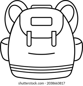 school backpack illustration, can be used for education and school themed posters, simple flat line design icon