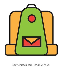 School Backpack Illustration - Flat Icon. For commercial uses.