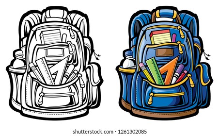 
School backpack isolated