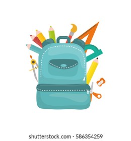 School backpack isolated icon vector illustration graphic design