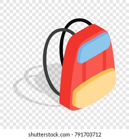 School backpack isometric icon 3d on a transparent background vector illustration