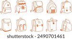 School Backpack Line art Vector