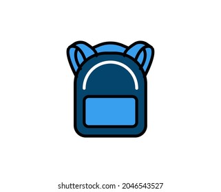 School backpack line icon. High quality outline symbol for web design or mobile app. Thin line sign for design logo. Color outline pictogram on white background