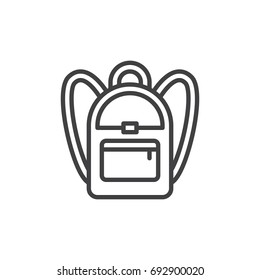 School backpack line icon, outline vector sign, linear style pictogram isolated on white. Symbol, logo illustration. Editable stroke. Pixel perfect vector graphics