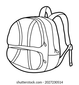 School Backpack Lineart Vector Illustration Icon Stock Vector (royalty 