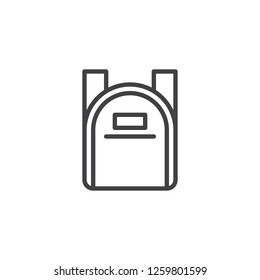 School Backpack outline icon. linear style sign for mobile concept and web design. School Bag simple line vector icon. Symbol, logo illustration. Pixel perfect vector graphics