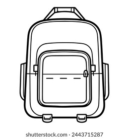 School backpack outlined vector icon, perfect for student-themed graphics.