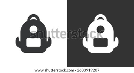 School Backpack or Rucksack Icon Design Icon. Solid glyph series icon