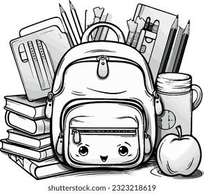school backpack smile pensil smile