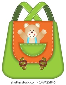 School Backpack Teddy Bear