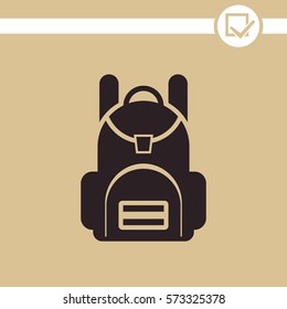 School backpack vector icon.