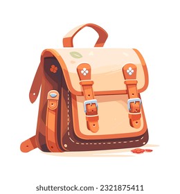 School backpack vector illustration isolated. Cartoon backpack
