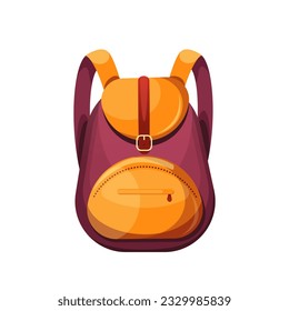 A school backpack.Back to school.Children's satchel,travel backpack.Vector illustration isolated on a white background.