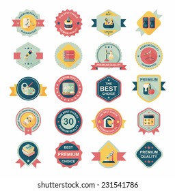 School badge banner design flat background set, eps10