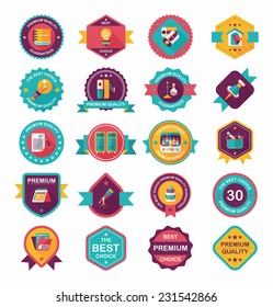 School badge banner design flat background set, eps10