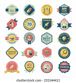 School badge banner design flat background set, eps10