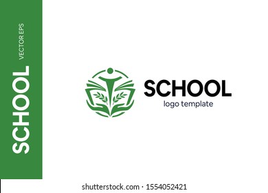 School badge book logo - vector