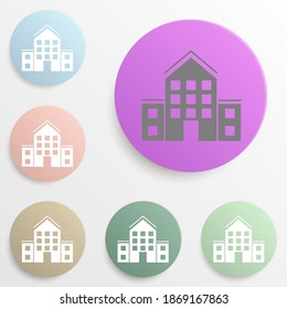 School badge color set. Simple glyph, flat vector of web icons for ui and ux, website or mobile application