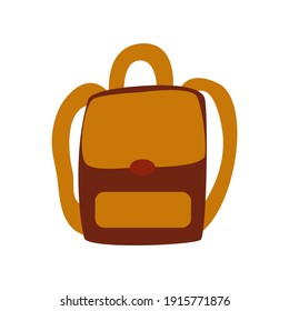 School bag backpack. Colorful hand drawn vector illustration isolated doodle. Boho