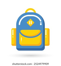 School bag or backpack icon. Concept for back to school, education, vacation, holiday, tourism, travel and time to travel, online learning.