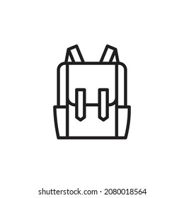 icono de bolso escolar o mochila. iconos de alta calidad adecuados para activos gráficos educativos, educación, internet, diseño web, aplicaciones, libros de dibujo y coloreado, medios impresos, etc. Icono de línea vector EPS 10