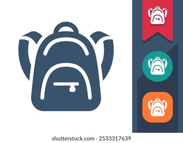 Bolso de escuela, icono de la mochila. Profesional, ícono de píxel perfecto. Formato EPS 10.