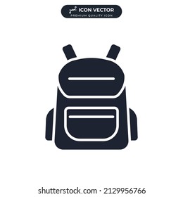 Schultasche. Symbol-Rucksack-Symbolvorlage für Grafik- und Webdesign-Kollektion, Vektorgrafik