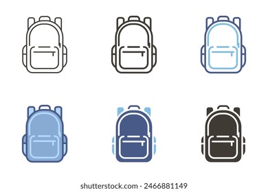 Schultasche Rucksack-Symbol. Vektorgrafik grafische Elemente