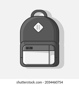 Vista frontal de la ilustración School Bag and Backpack Travel para icono escolar