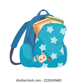 school bag with books icon isolated