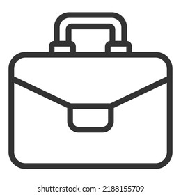 School bag for books and notebooks - icon, illustration on white background, outline style