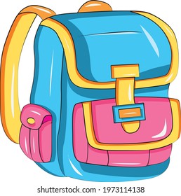 School Bag Cartoon Illustration Vector Stock Vector (Royalty Free ...