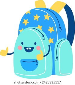 School Bag Character Vector Illustration