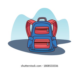 School bag design, Education class lesson and knowledge theme Vector illustration