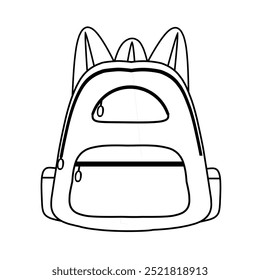 bolsa de escola doodle arte, bolsa de escola com linha preta para livro de coloração 
