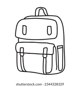 School bag Doodle school element. Back to school kids knowledge education.