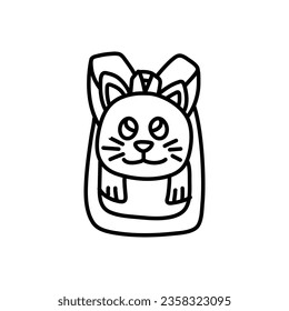 Kid’s school bag doodle hand drawn vector illustration.