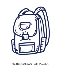 school bag doodle icon isolated